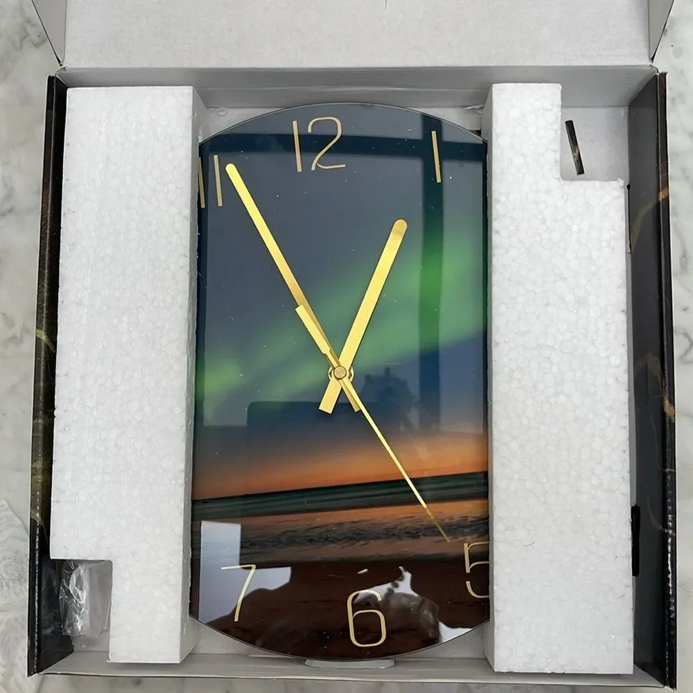 Wonzom 12 in northern lights modern hanging wall clock